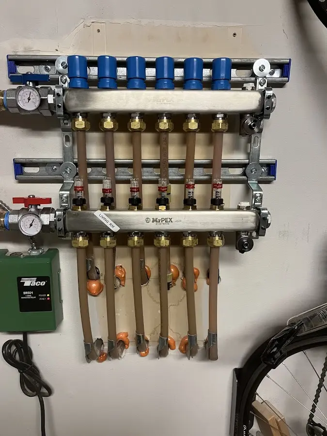 Plumber performing Gas Line Installation at a residential property in Clarksburg